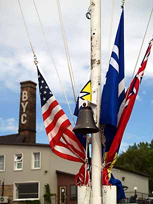 Furled Flags and Chimney, Boat Blessing and Sailpast © 2006 ctLow